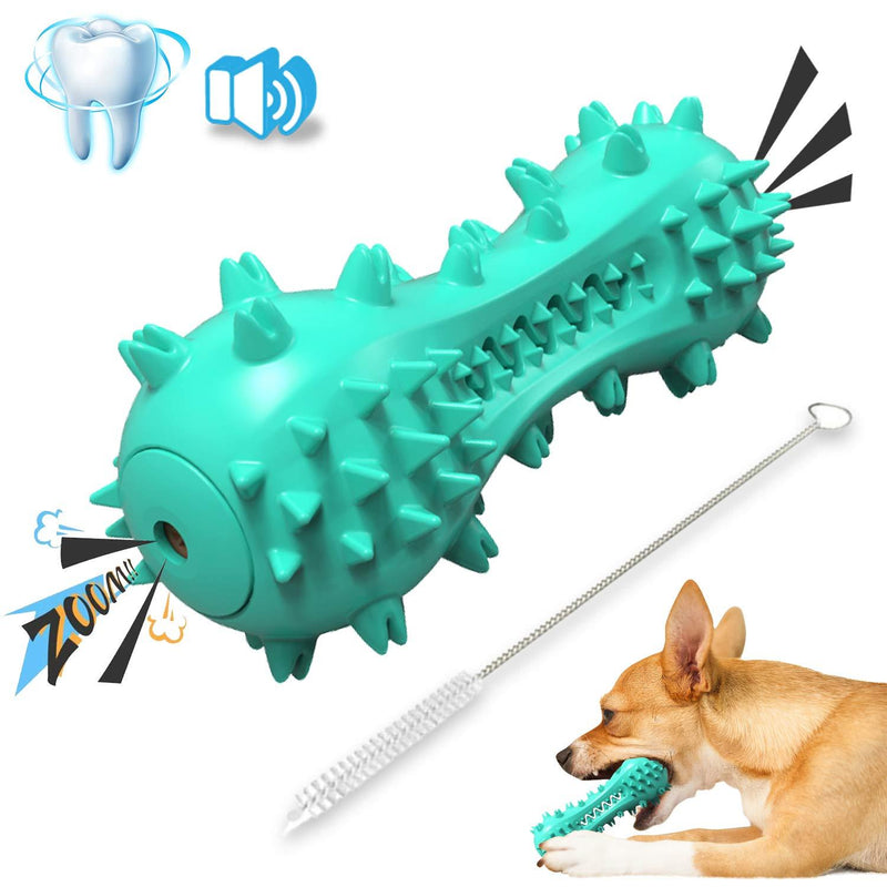 PROZADALAN Dog Toothbrush, Dog Chew Toys, Durable Natural Rubber Dog Toys with Squeaker, Teeth Cleaning Dental Oral Care Chew Toys for Small/Medium Dogs Blue - PawsPlanet Australia