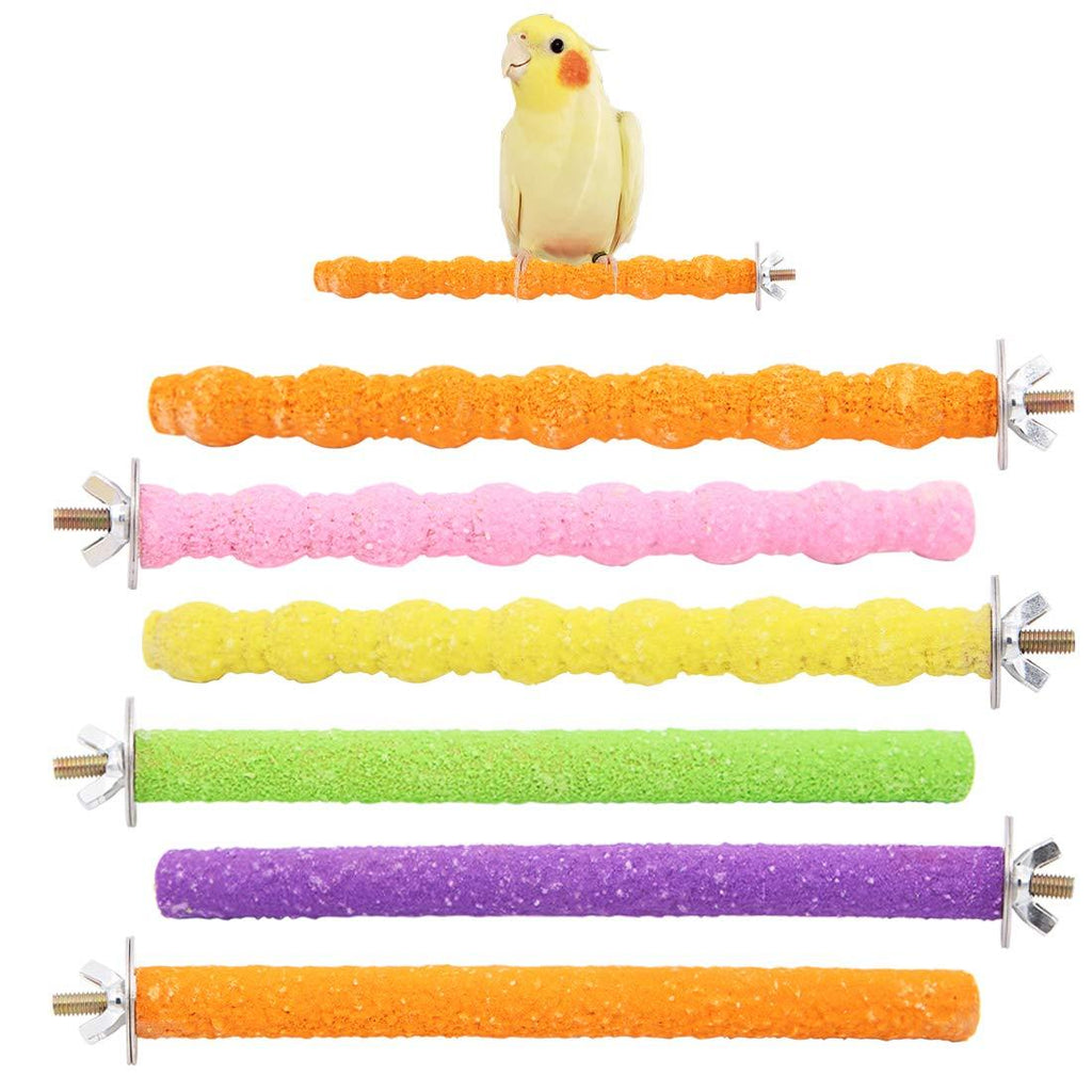 6 Pcs Parrot Perches,Colorful Birdcage Scrub Stand Bar for Bird Parrot Budgies Parakeet Cockatiels Conure Lovebird Cage Paw Grinding Toy - PawsPlanet Australia