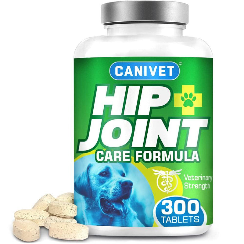 CANIMED Dog Joint Care Supplements | 300 Tablets | With Green Lipped Mussel, Glucosamine & Chondroitin, Turmeric, MSM, Hyaluronic Acid, Manganese and Vitamins for dog joint care. Aids stiff joints. 1 Pot (300 tablets) - PawsPlanet Australia