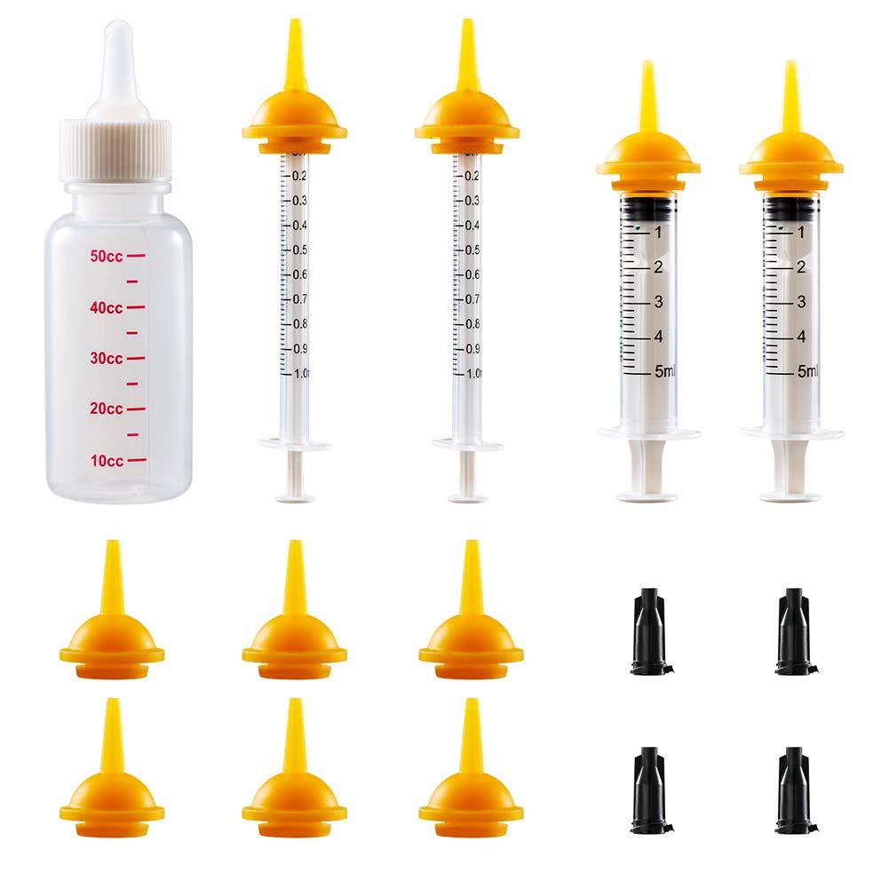 10 Pack Original Nipple with Syringe-s and Feeding Nursing Bottle for Kittens Pet and Wildlife, Best Suited for Small Mammals Neonates Week Old Kittens - PawsPlanet Australia