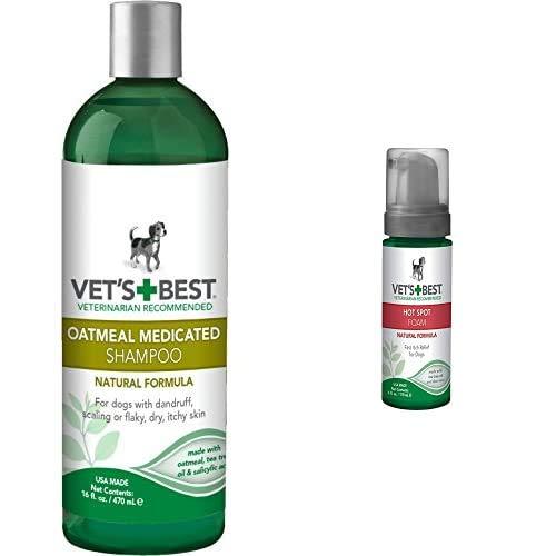 Vet's Best Medicated Oatmeal Shampoo + Dog Hot Spot Itch Relief Foam - PawsPlanet Australia