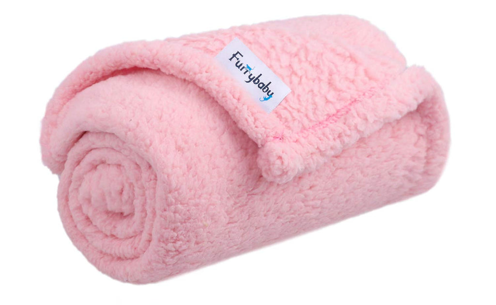 furrybaby Premium Fluffy Fleece Dog Blanket, Soft and Warm Pet Throw for Dogs & Cats (Small (60*80cm), Pink) Small (60x80cm) - PawsPlanet Australia
