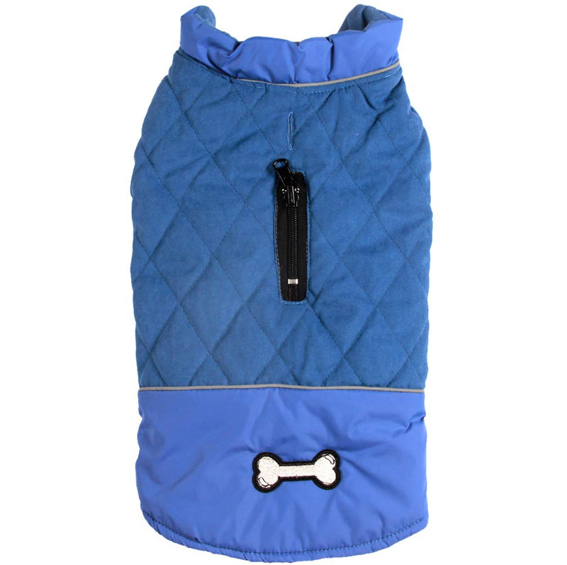 JoyDaog Reversible Dog Coats for Small Dogs Waterproof Warm Cotton Puppy Jacket for Cold Winter,Blue XS XS (Pack of 1) Blue - PawsPlanet Australia