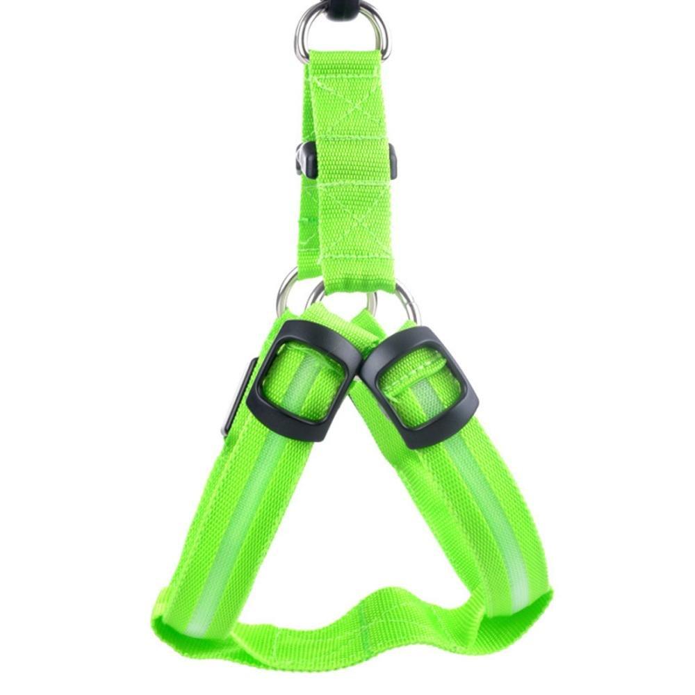 Vita Sharks Light Up Safety LED Dog Harness for High Visibility on Evening Walks, Winter day & Year Round No Pull Visibility and Brightness - 3 Light Modes! (Green) Green - PawsPlanet Australia
