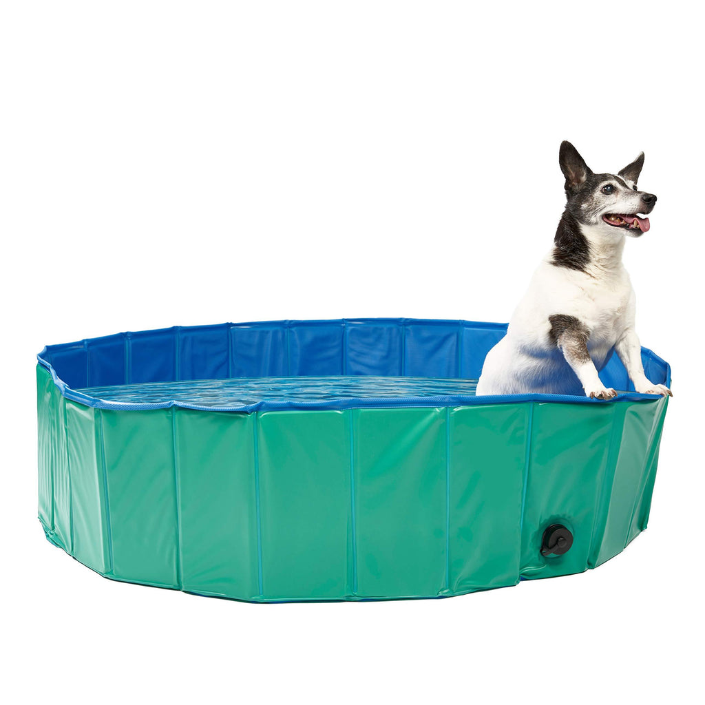 Pet Mania - Large Green Foldable Pet Swimming Paddling Pool for Dogs - 120x30cm - PawsPlanet Australia