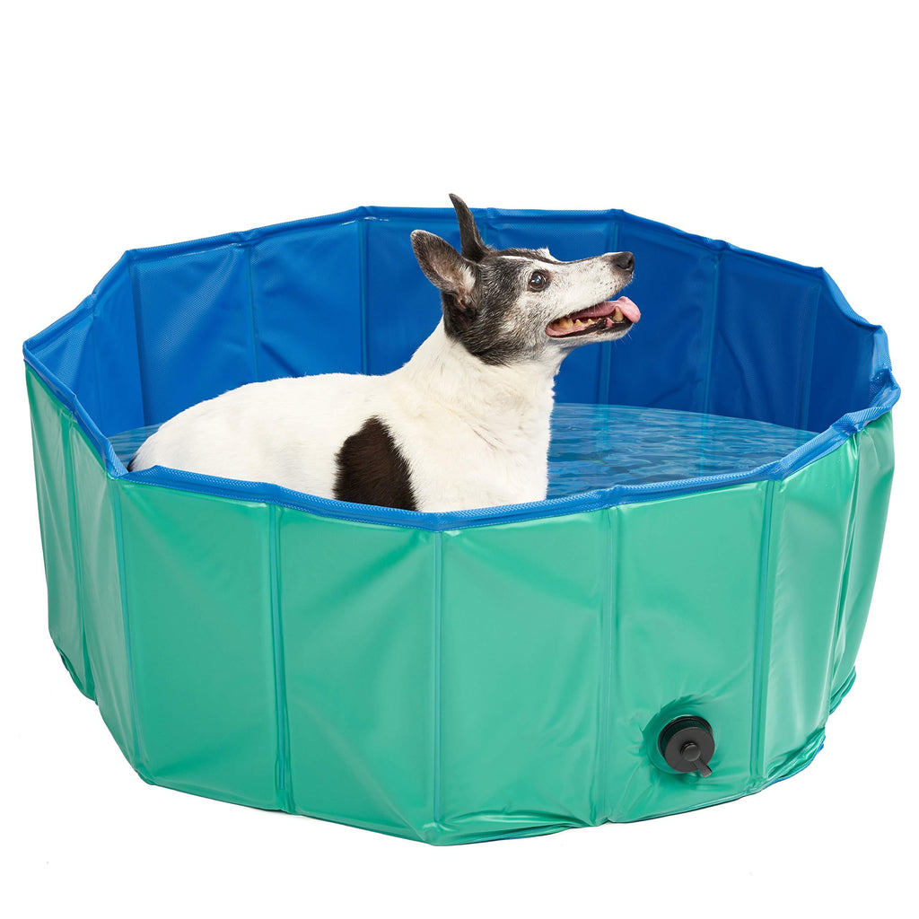 Pet Mania - Medium Green Foldable Pet Swimming Paddling Pool for Dogs - 80x30cm - PawsPlanet Australia
