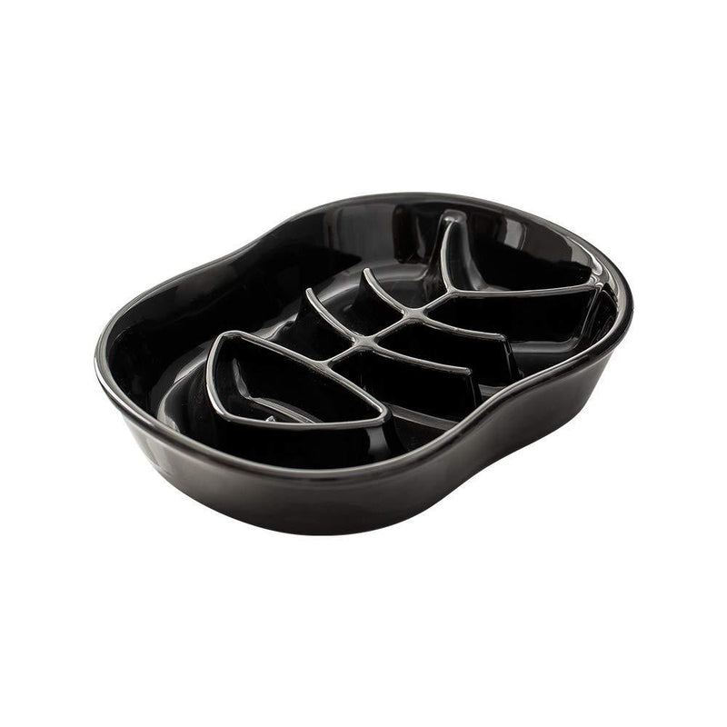 Black Ceramic Slow Feeder Dog Bowls Cat Bowl -Ceramic Fun Interactive Feeder Bloat Stop Cat Bowl Preventing Feeder Anti Gulping Healthy Eating Diet Pet Bowls Against Bloat, Indigestion and Obesity Black - PawsPlanet Australia