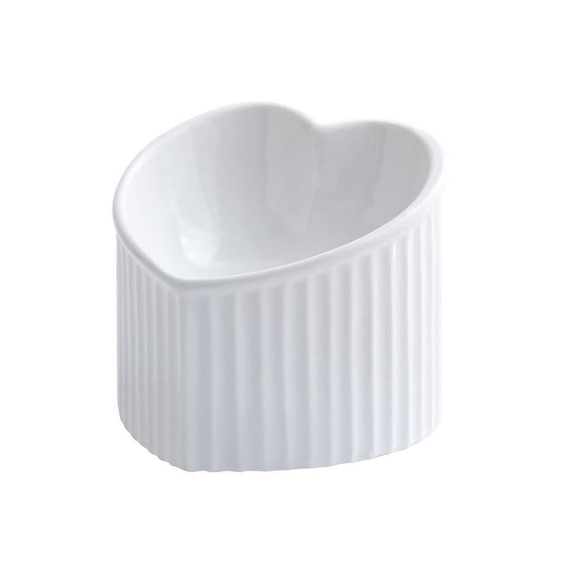 HCHLQLZ White ceramic Raised Cat Bowls, Tilted Elevated Food or Water Bowls, Stress Free, Backflow Prevention, Dishwasher and Microwave Safe, Lead & Cadmium Free - PawsPlanet Australia