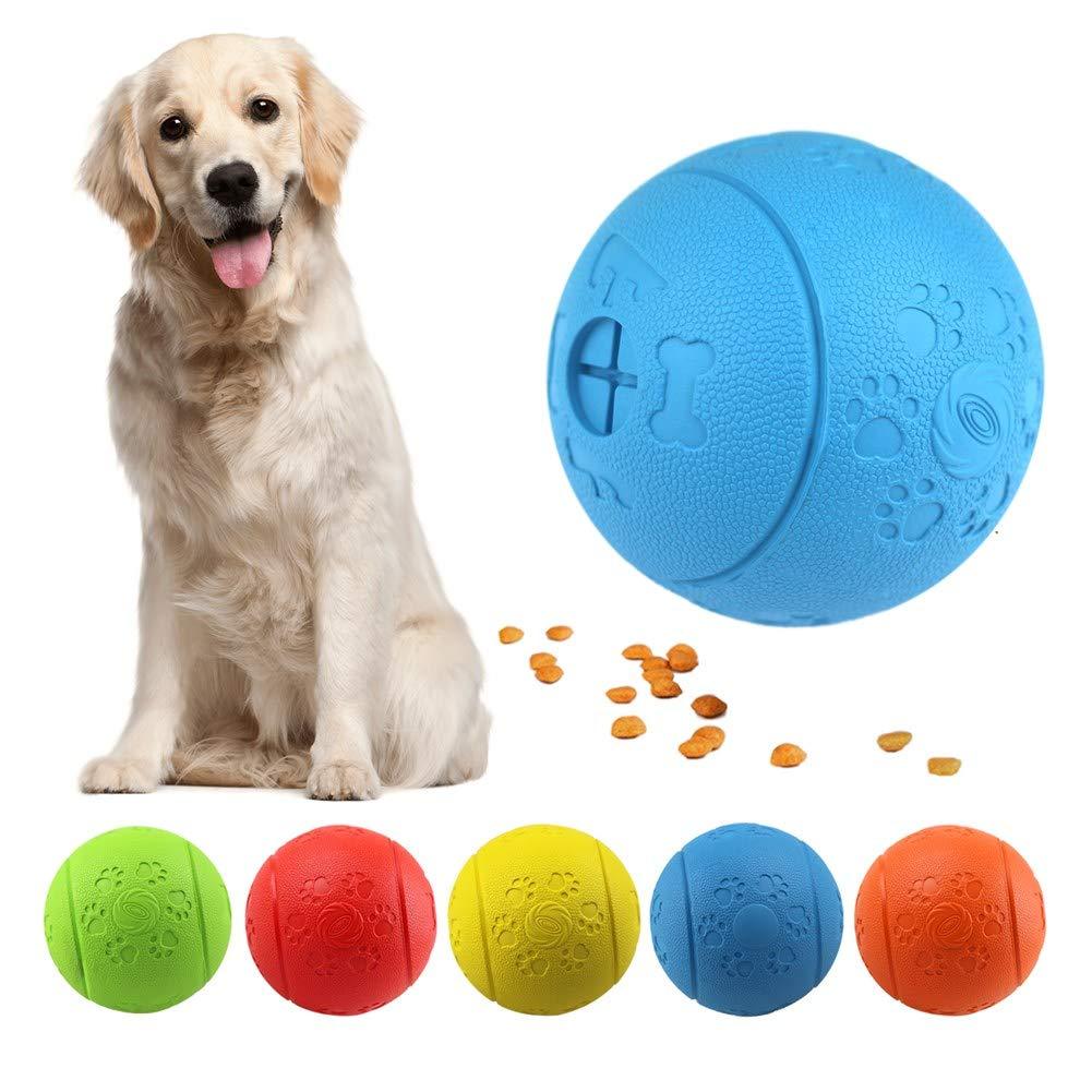 MEKEET Dog Toy Ball Dog Treat Toy,Dog Treat Dispensing Nontoxic Bite Resistant Toy Ball for Pet Dogs Pet Exercise Game Puzzle Ball IQ Training ball.（blue） blue - PawsPlanet Australia