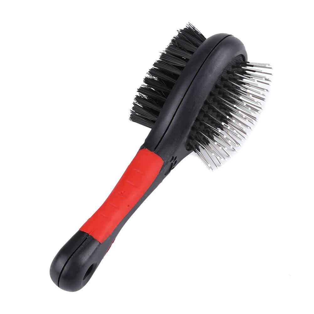 ViaGasaFamido Pet Brush, 2 Sided Pet Grooming Brush Cat Brush Dog Grooming Massage Comb Pet Grooming Tools for Dogs Cats Cleaning Loose Fur Dirt(M) M - PawsPlanet Australia