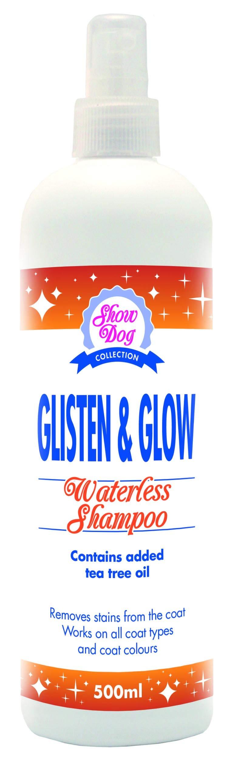 Show Dog by Groom Professional Glisten & Glow Waterless Shampoo 500 ml | Dog Dry Shampoo | Stain Remover | Suitable for All Coats - PawsPlanet Australia