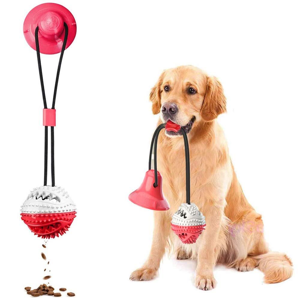 ASOCEA Suction Cup Dog Chew Toys for Aggressive Chewers Pet Molar Bite Interactive Rope Tug Toy with Food Dispensing Ball for Small and Medium Dog Teething Cleaning - PawsPlanet Australia