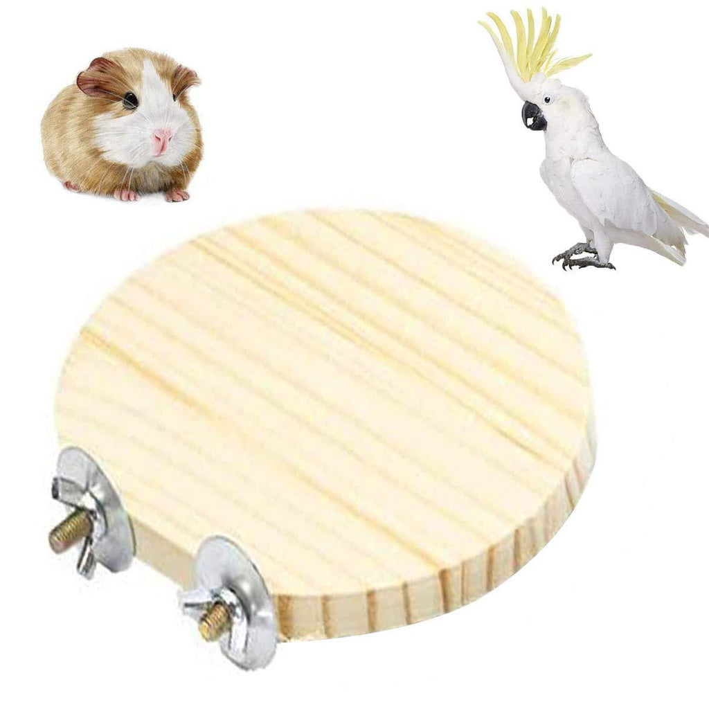 Jmiao Pet Bird Hamster Stand Natural Wood Parrot Birdcage Platform Stand Playground Cage Accessories for Hamster Mice Chipmunk Parrots Toy (Diameter 12cm) Diameter 12cm - PawsPlanet Australia