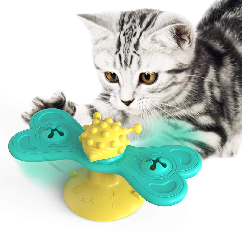 Cat Toy with Suction Cup and Natural Quiet Rotatable Catnip Toys for Cats Play Safe Fun Kitten Toys Cat Teasing Excites Natural Catnip Toys RefillableDental Care Teeth Cleaning Cat Licking Toy - PawsPlanet Australia