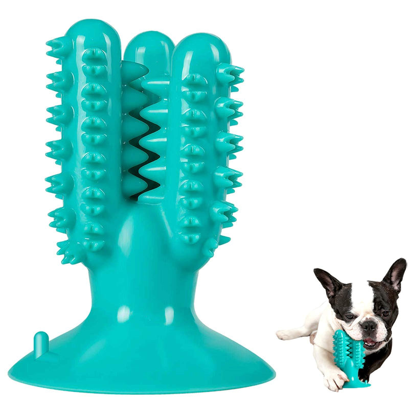 Vimi Dog Suction Cup Chew Toys, Puppy Toothbrush Stick Indestructible Durable Toy for Aggressive Chewers Bite Resistant Interactive Toys for Small Medium Pet Teeth Cleaning,Food Treat Dispensing Turquoise - PawsPlanet Australia