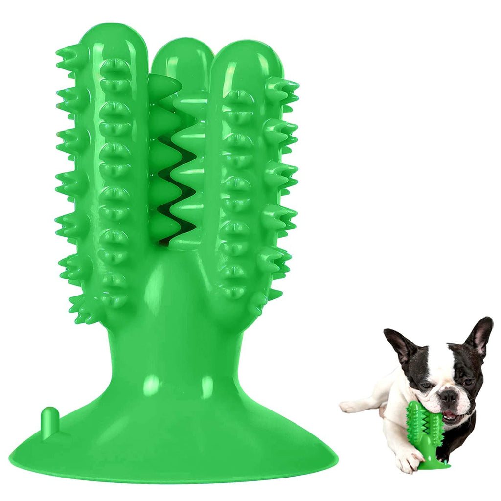 Vimi Dog Suction Cup Chew Toys, Puppy Toothbrush Stick Indestructible Durable Toy for Aggressive Chewers, Dog Bite Resistant Interactive Toys for Small Medium Pet Teeth Cleaning,Food Treat Dispensing Green - PawsPlanet Australia