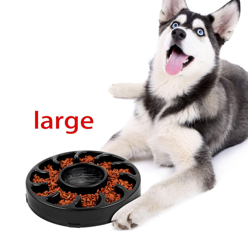 SUOSDEY Dog Slow Feeder Bowl,Slow Eating Foraging Bowl,Pet Fun Interactive Feeder/Anti Choking Bloat Stop Dog Bowl for Large Dog Healthy Feeding Food/Water Bowl&Dishes Non Slip Free Toxic (Black) A.Black - PawsPlanet Australia