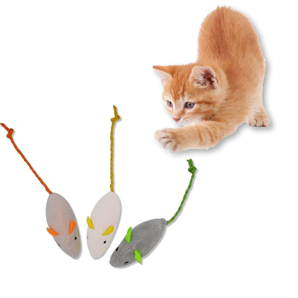 Xfantong Cat Toy Mouse, 3 Pack Cat Toys Catnip Mice for Interactive Cat Playing Chewing Teeth Cleaning Kitten Soft Toy for Indoor Pet Chewing Perfect Mixed Fake Rainbow Rat Toys - PawsPlanet Australia