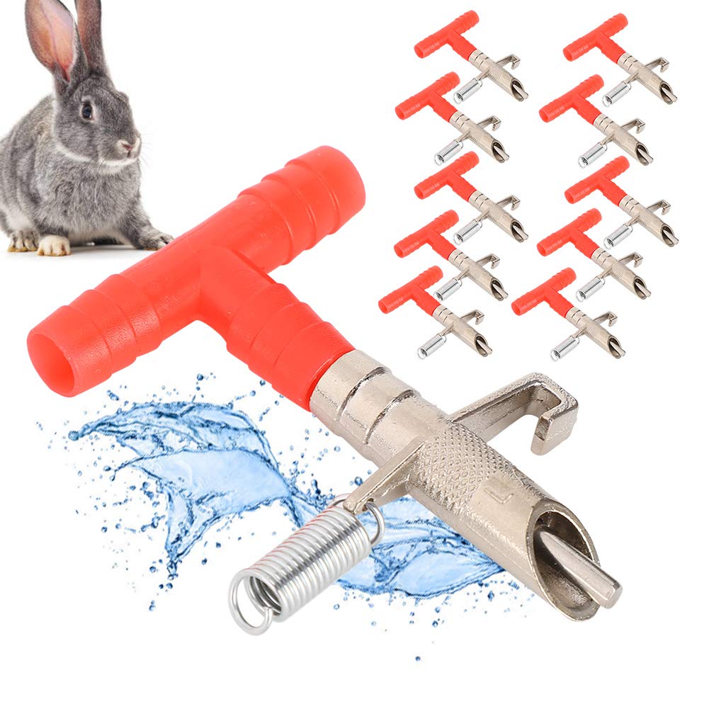 Cikonielf 10PCS Rabbit Automatic Nipple Drinkers Rodent Waterer Drinker Farm Poultry Drinking Spring Type Accessories for Rabbit Guinea Pig Ferret Rat Mouse - PawsPlanet Australia