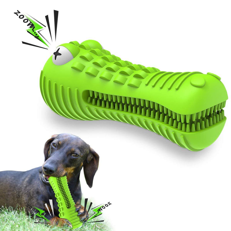 Sixmill Dog Toys Dog Toothbrush Indestructible Squeaky Dog Chew Toys For Medium Large Breed Aggressive Chewers Crocodile Alligator Dental Teeth Cleaning Toy L Grass Green - PawsPlanet Australia