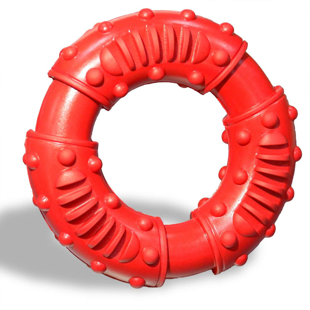 HAOPINSH Dog Chew Toy Durable for Extreme Chewers Dogs Strong Rubber Ring Interactive Large Dog Training Tough Toys for Aggressive Chewers Almost Indestructible Dog Great Gift (Red) - PawsPlanet Australia