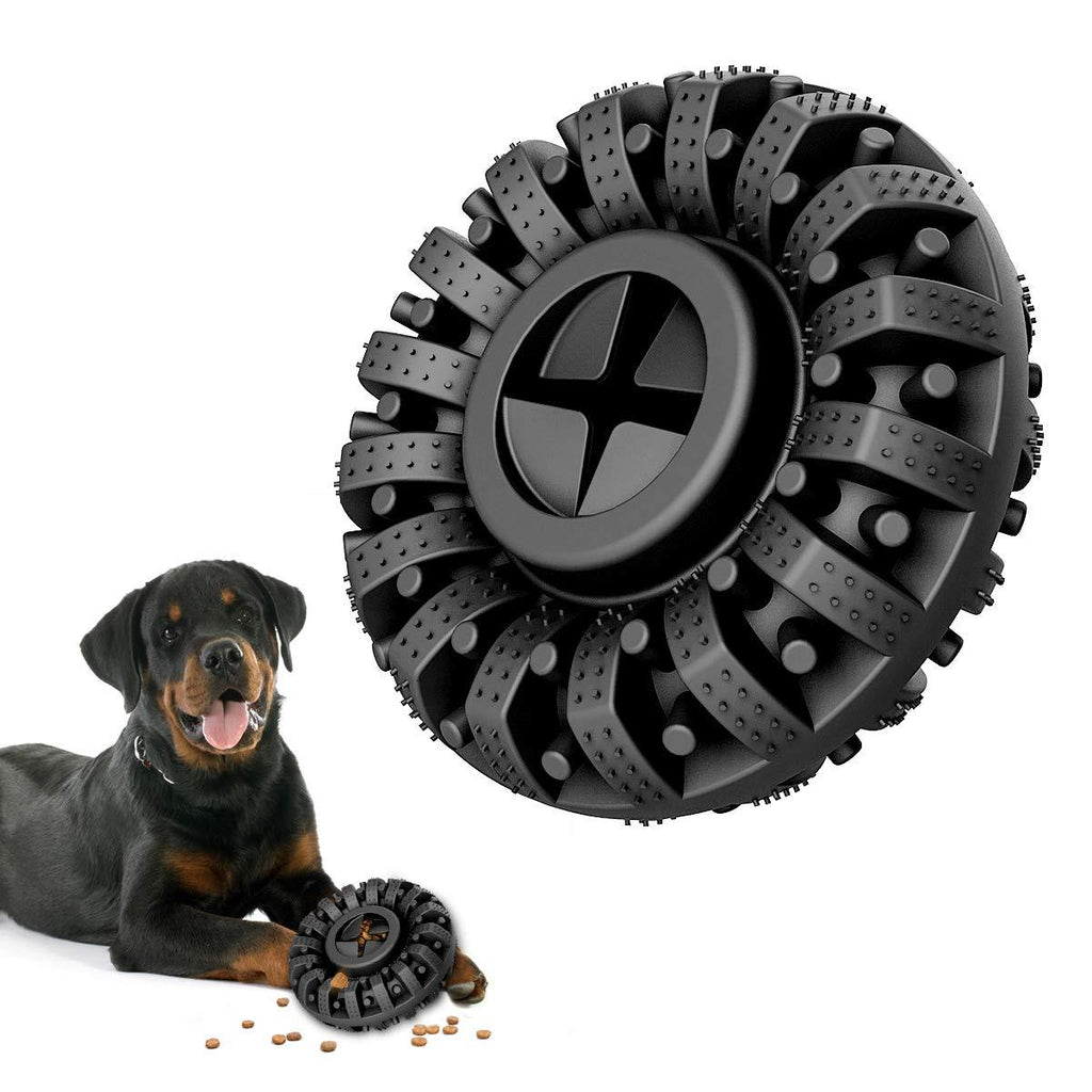 Lewondr Dog Toys for Aggressive Chewers, Natural Rubber Indestructible Dog Toys Treat Dispenser for Power Chewers, Durable Dog Chew Toy for Medium and Large Breed, Fun to Chew, Chase and Fetch, Black - PawsPlanet Australia