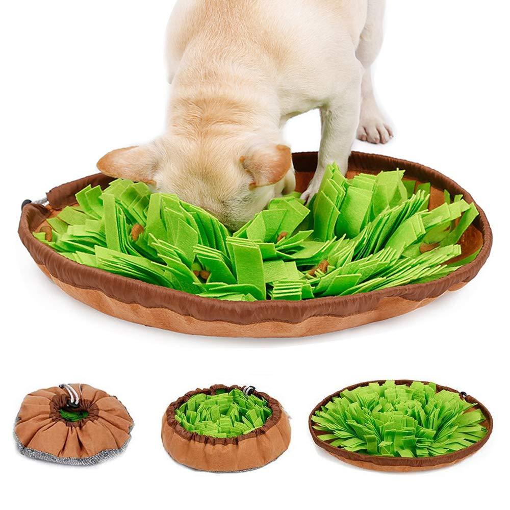AEITPET Snuffle Mat for Dogs, Dog Pet Snuffle Feeding Mat, Small Dog Training Pad Pet Pet Activity Mat for Foraging Skill, Puppy Training Pad Puzzle Toys Encourages Natural Foraging Skills (brown) - PawsPlanet Australia