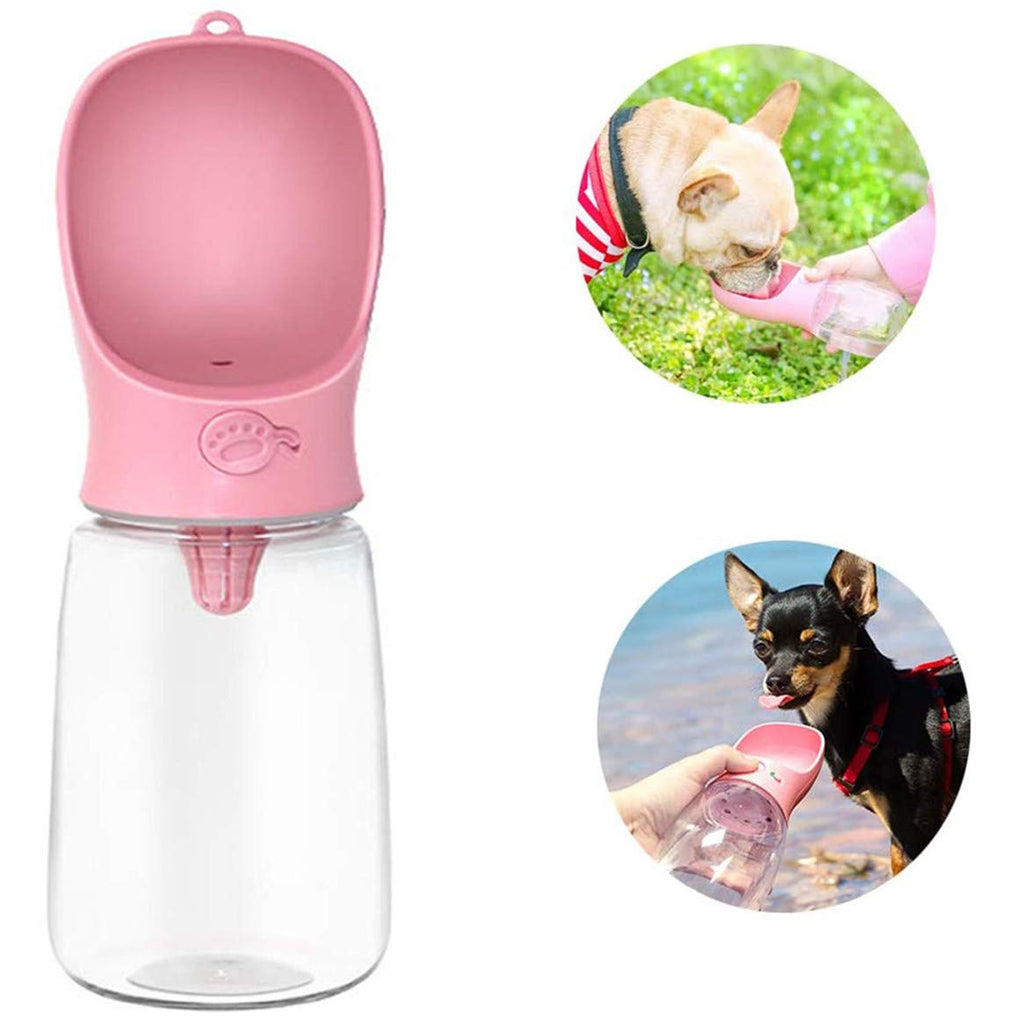 Dog Water Bottle for Walking Portable Pet Travel Water Bottles Dog Water Dispenser Leak Proof Lightweight Puppy Drink Cup BPA Free (350ml/12oz, Pink) 340.2 g (Pack of 1) - PawsPlanet Australia