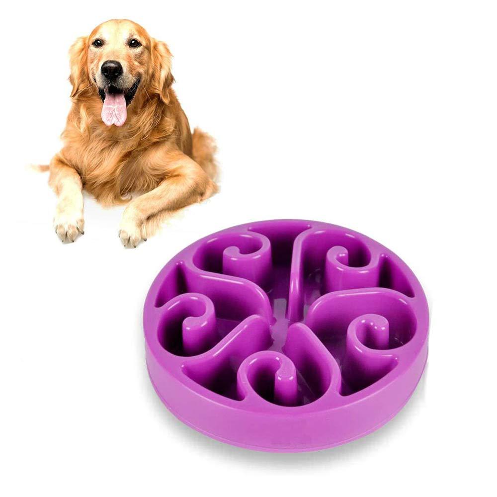 SUOXU Slow Feeder Dog Bowl, Medium Dog Food Bowls Labyrinth Interactive Puzzle Bowls, Slow Food, Bloat Stop, Anti-Swallowing, Extend Eating Time,Prevent Various Diseases Caused by Eating too Fast purple - PawsPlanet Australia