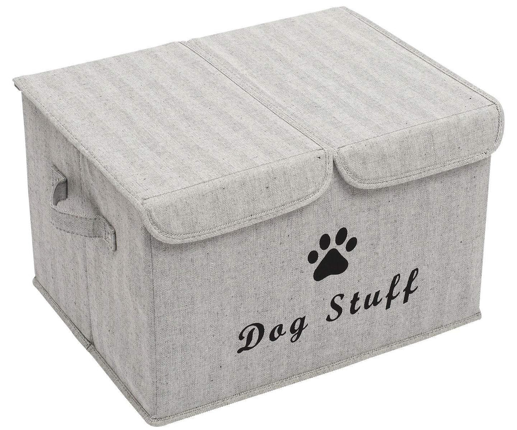 Brabtod Canvas Dog Toy Storage - for Dog Toy Basket for organizing Dog cat Toys and Dog Stuff-light grey light grey - PawsPlanet Australia