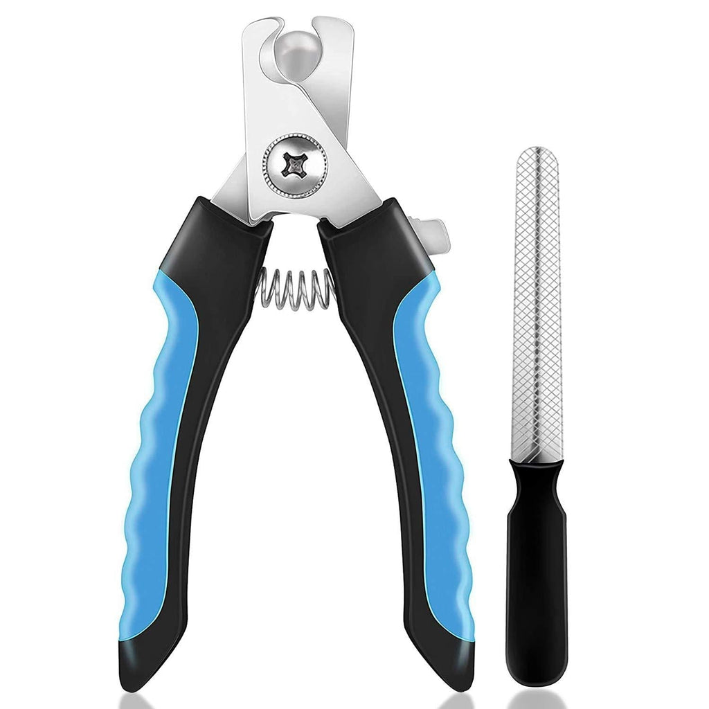 LOVEXIU Dog Nail Clippers Small to Medium, Cat Nail Clippers with Safety Guard, Professional Pet Claw Clippers & Scissor for Dogs,Cats, Birds, Rabbits(Blue, Straight Handle) - PawsPlanet Australia