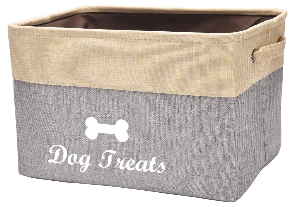 Brabtod Pet Toy and Accessory Storage Bin, Basket Bin Chest Organizer - Perfect for Dog Toys, Blankets, Leashes and Food-Beige Beige - PawsPlanet Australia