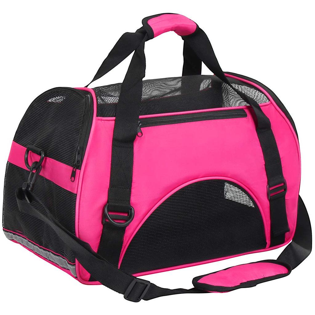 DAWOO Cat Carrier Airline-Approved Travel Pet Carrier,Dog Carrier,Suitable for Small and Medium-Sized Cats and Dogs (46 * 25 * 30cm,Rose Red) 46*25*30cm,Rose Red - PawsPlanet Australia