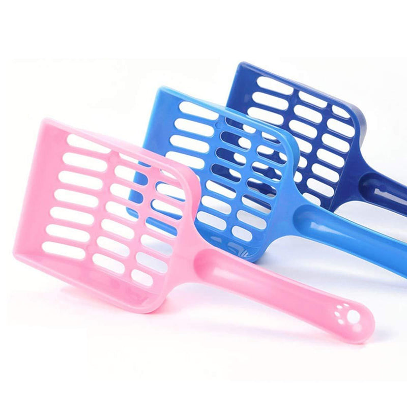N\A 3 Pack Cat Litter Shovel Plastic Cat Litter Scoop Pet Cleanning Tool for Cat Sand Toilet Cleaning (Pink, light blue, dark blue) Pink, light blue, dark blue - PawsPlanet Australia