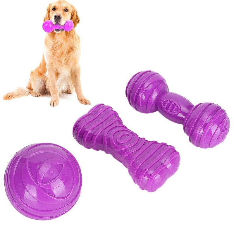 FILFEEL Dog Barbell Toy, Pet Ball Dog Barbell TPR Bone Grinding Teeth Chew Toy for Dog Training Interactive Toy(Purple) - PawsPlanet Australia