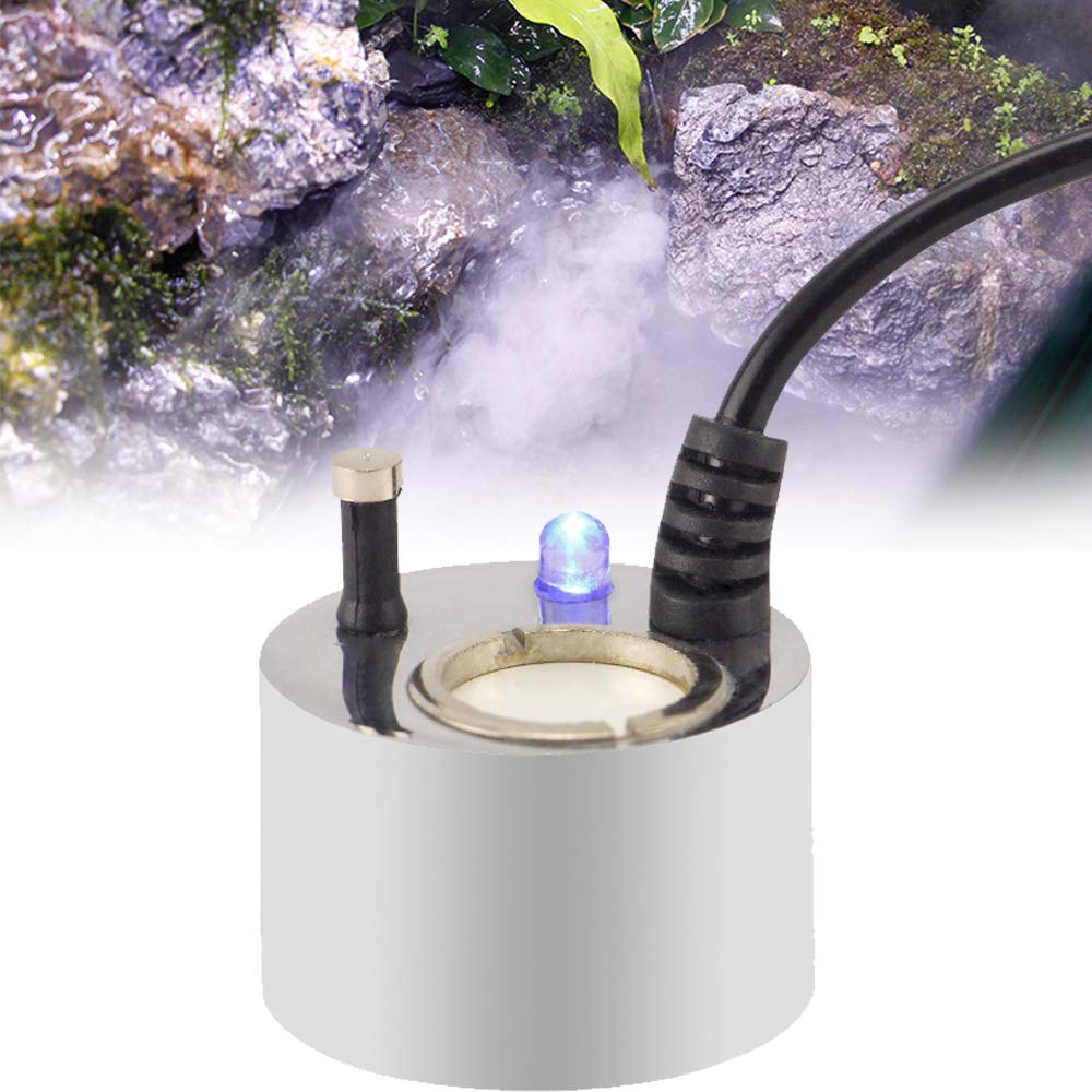 Bestine Mist Maker, Aquarium Single Red Light 24V Super Ultrasonic Fog Maker Fogger Water Fountain Pond Fog Machine Atomizer Air Humidifier for Fish Tank Home Office - PawsPlanet Australia