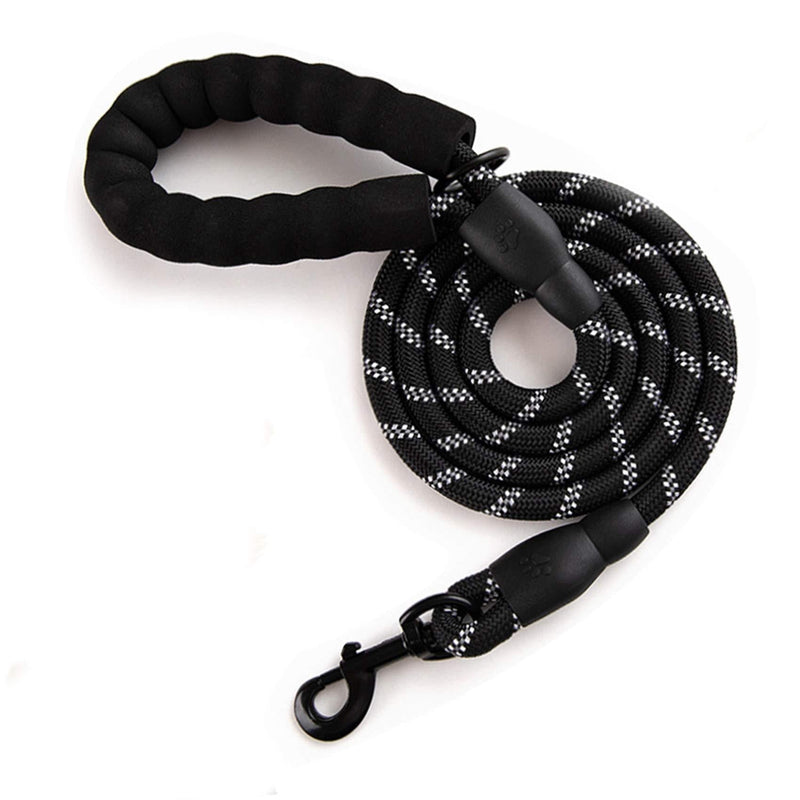 1.5 m recall lead, recall lead for small dogs, training lead for dogs, dog lead, recall lead for dogs, reflective recall lead, training lead for large dogs black - PawsPlanet Australia