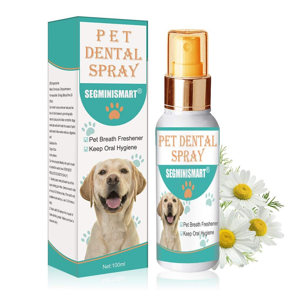SEGMINISMART Pet Dental Spray, Pet Breath Freshener,Pet Fresh Breath Spray,Dog Dental Spray,Dog Cat Dental Spray Care Cleaner - PawsPlanet Australia