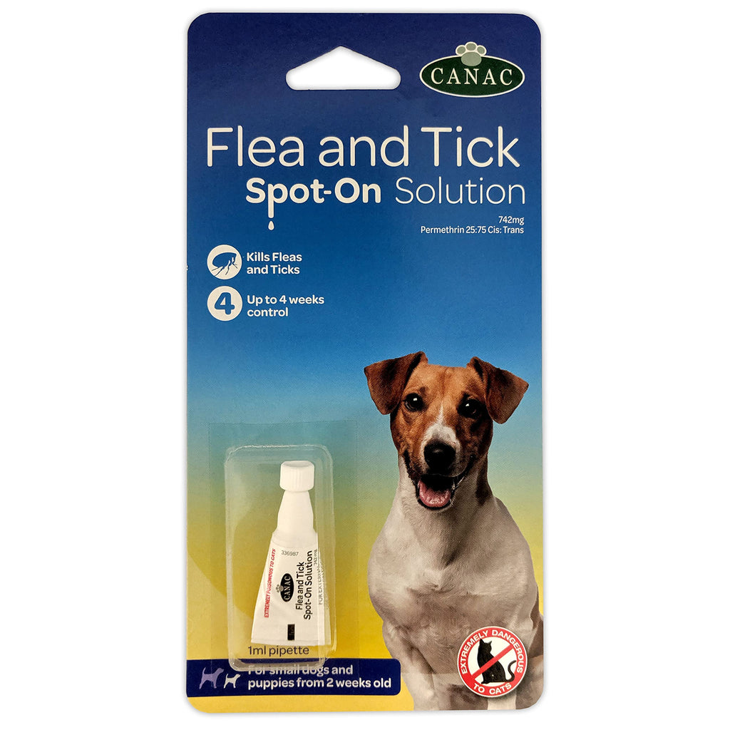 Canac Beaphar Flea and Tick Spot-On Solution for Dogs - 1 pipette - PawsPlanet Australia