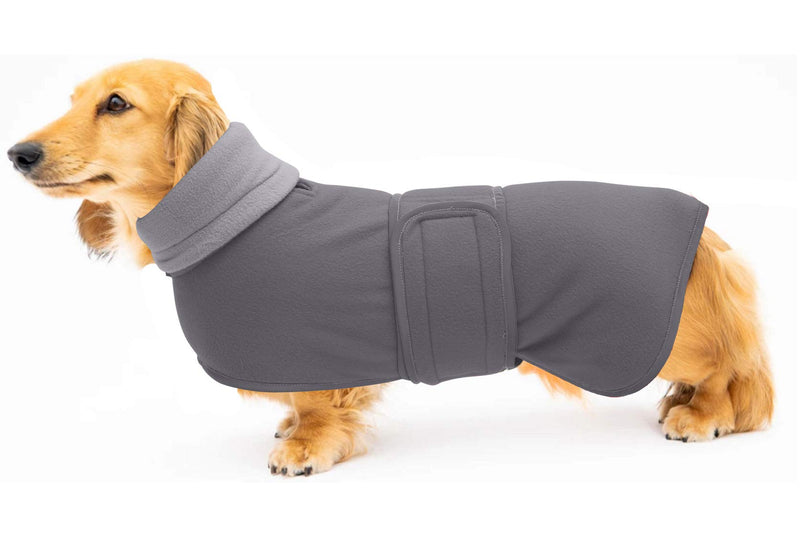 Geyecete Dog Jacket, Dog coat perfect for dachshunds, dog winter coat with padded fleece lining and high collar, dog snowsuit with adjustable bands sizes -Gray-S S Gray - PawsPlanet Australia