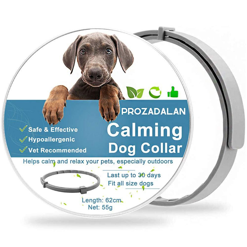 Calming Dog Collar, Adjustable Waterproof Dog Calming Collar Effectively Alleviate Dog's Anxiety, 30 Days Long Lasting Safe and Non-toxic Protect the Physical and Mental Health of Dogs(62cm) - PawsPlanet Australia