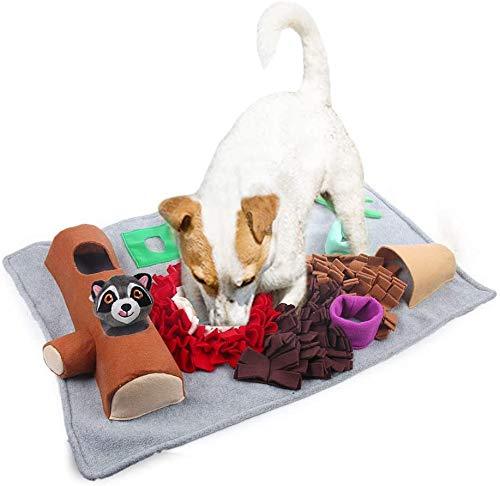 ALL FOR PAWS Pet Snuffle Mat, Dog Feeding Mat With Cute Toy, Dog Training Pad Pet Nose Work Blanket Pet Activity Mat for Foraging Skill, Stress Release (76x52x10CM), Ideal for Dogs D - PawsPlanet Australia