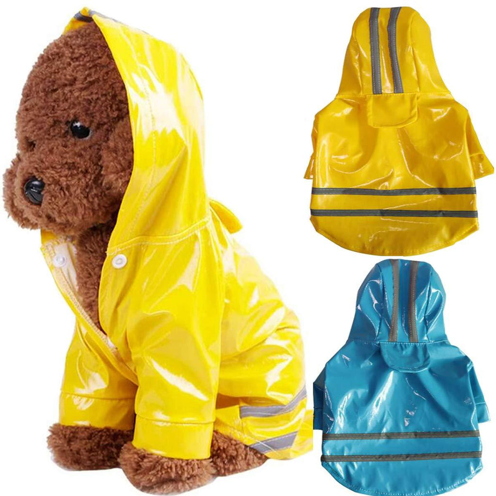 Biluer Dog Raincoat, 2PCS Dog Hoodie Large Reflective Dog Poncho Dog Coat Waterproof for Medium Large Dogs (L, Yellow,Blue) - PawsPlanet Australia