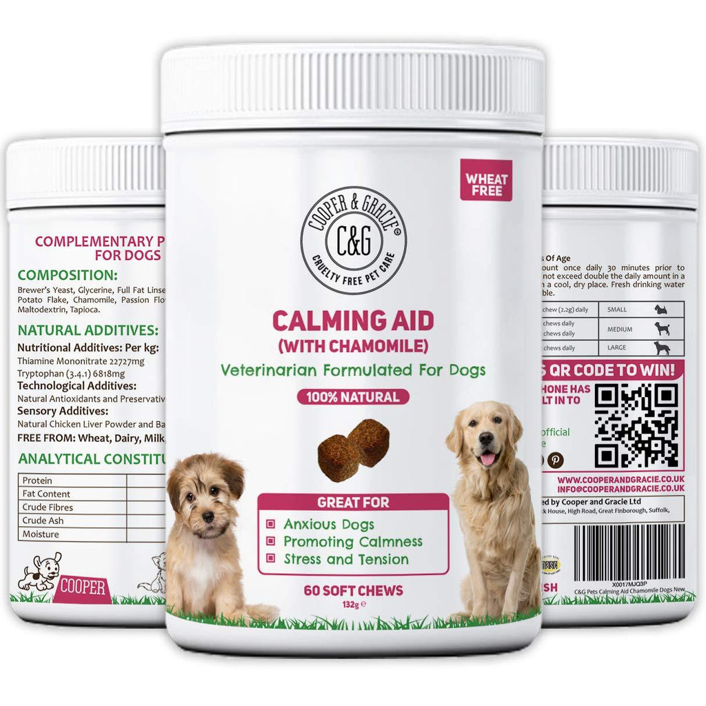 C&G Pets | CALMING SUPPLEMENTS FOR DOGS WITH CHAMOMILE 60 SOFT CHEWS | REDUCE STRESS | REDUCE SEPERATION ANXIETY | WORKS WELL IN STORM | PROMOTE RELAXATION | VETERINARIAN FORMULATED Calming Aid Dog - PawsPlanet Australia