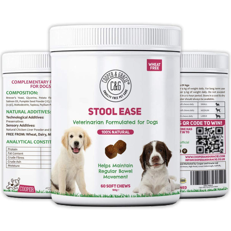 C&G Pets | STOOL EASE FOR DOGS 60 SOFT CHEWS | WHEAT FREE | MAINTAIN REGULAR BOWELS | TASTY MEAT FLAVOUR | HEALTHY STOOLS | VETERINARIAN FORMULATED - PawsPlanet Australia