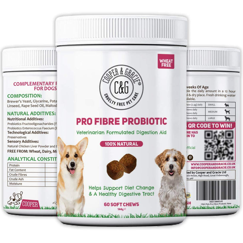 C&G Pets | PROBIOTIC FIBRE FOR DOGS 60 SOFT CHEWS | HEALTHY DIGESTIVE TRACT | RESTORES MICROBIAL BALANCE IN GUT | OPTIMUM UTILISATION OF NEUTRIENTS | VETERINARIAN FORMULATED - PawsPlanet Australia