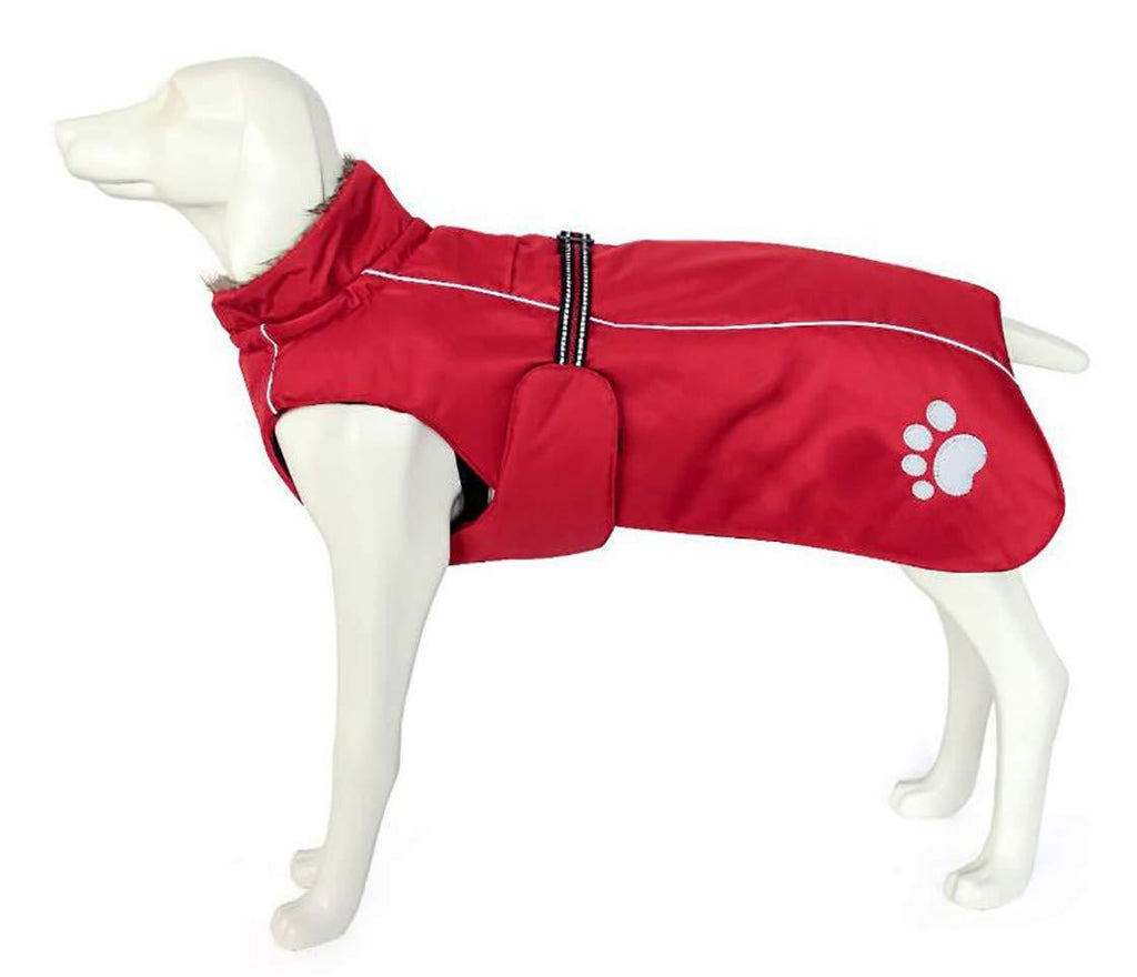 Brabtod Dog Jackets for Winter Windproof Waterproof and Cotton Warm Dog Coats, for Small -Large Dog Jacket Puppy Coats -red-M M(Back: 20"in) Red - PawsPlanet Australia