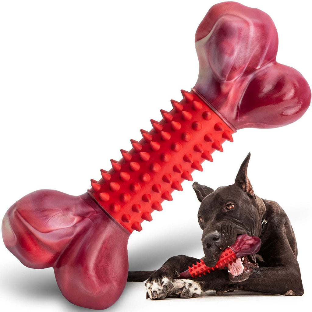 Apasiri Dog Toy Dog Chew Toy Durable for Large Chewers Tough Bone for Extreme Chewers Large Dogs Training Nylon Rubber Almost Indestructible Long Lasting Teething Toys Dog Great Gift for Dogs Beef Medium & Large - PawsPlanet Australia