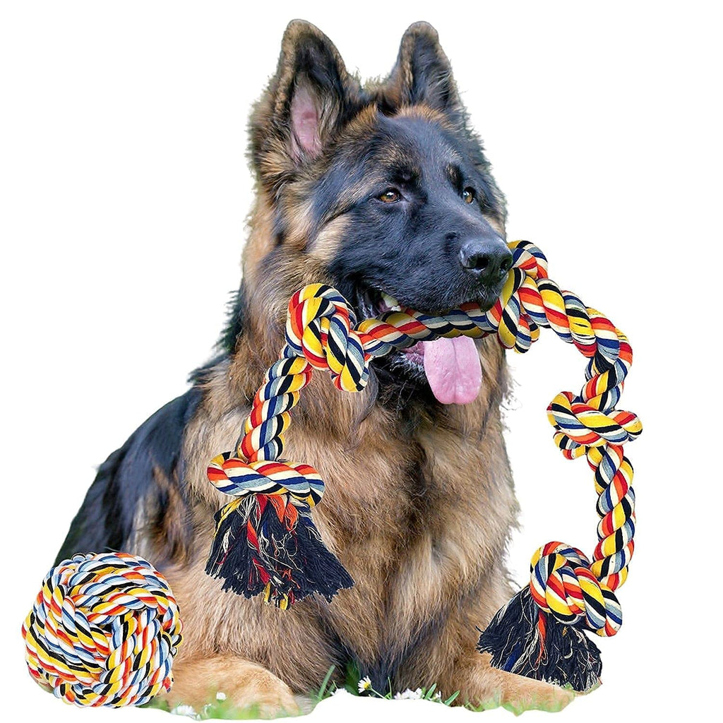 Pawzitive Petz XXL Dog Toys for Large Dogs, Dog Tug Toy and Rope Ball, Large Dog Toys, Dog Rope Toy, Tough Dog Toys, Strong Dog Toys, Tug Toys for Dogs, Rope Dog Toy, Big Dogs Toys, Dog Pull Toy - PawsPlanet Australia