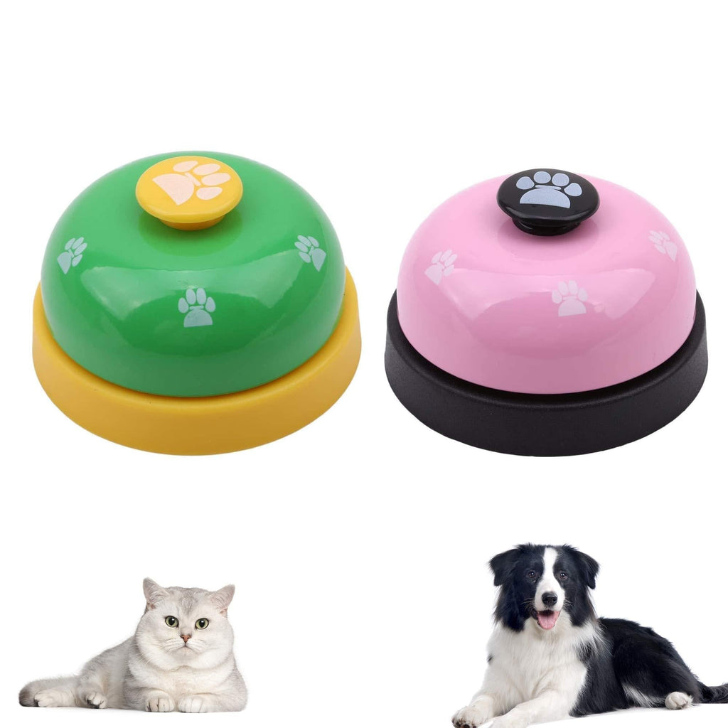 Mein HERZ 2 Pack Pet Training Bells, Dog Training Bell, Pet Training Bells Desk Bell Call Bell For Dog Cat Potty Training And Communication Device Pet Interactive Toys, Green+Pink - PawsPlanet Australia